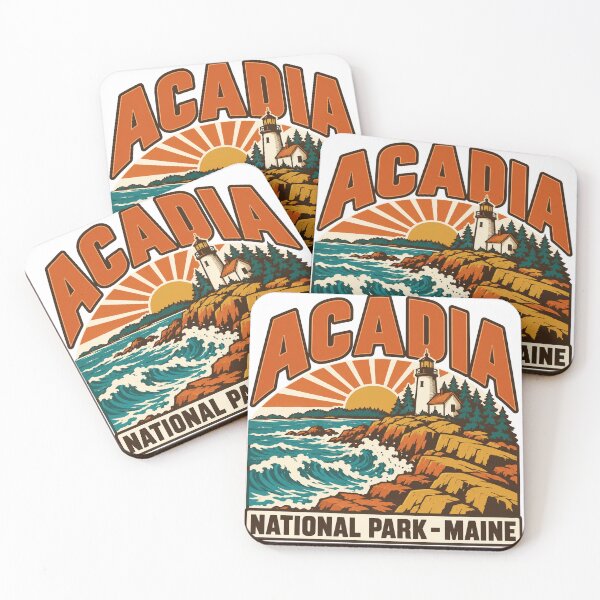 Item preview, Acadia National Park Gift - Retro Acadia Souvenir designed and sold by RedRubyBubble.