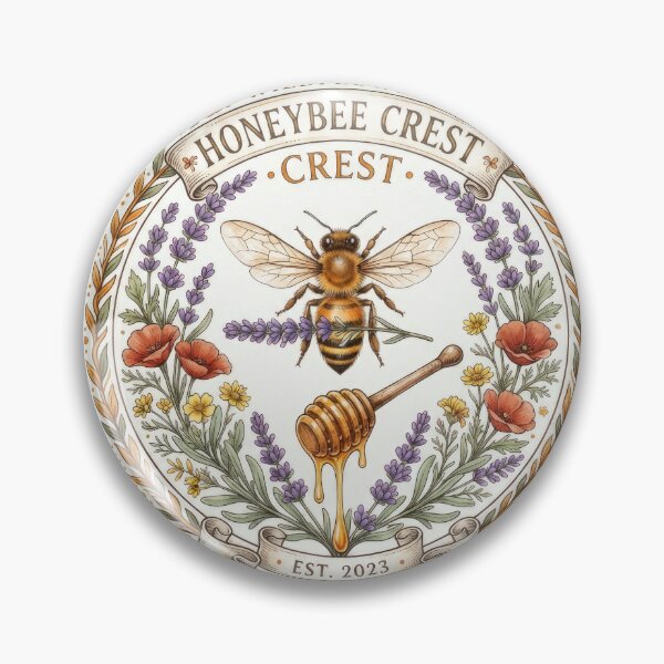 Item preview, Vintage Wildflower Honeybee Crest Emblem Label Illustration designed and sold by Rahat3344.
