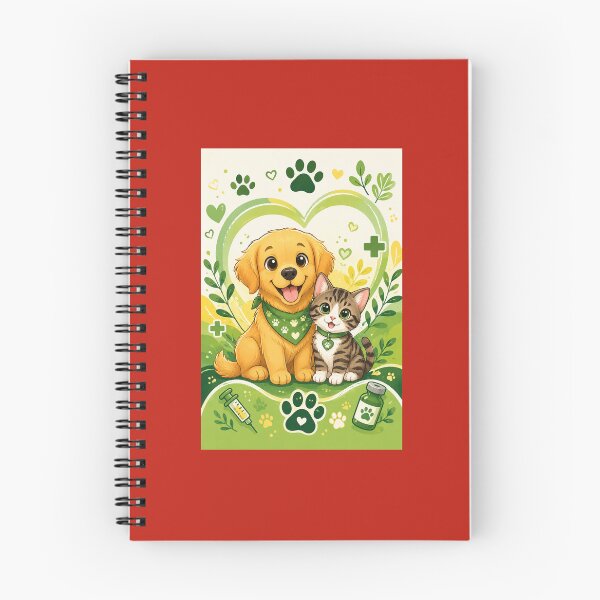 Item preview, Cute Puppy & Kitten Pet Care – Kawaii Animal Love Green Design designed and sold by vinothmech53.