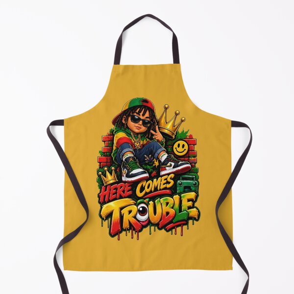Item preview, Reggae Hip Hop Cartoon Kid with Crowns – Here Comes Trouble designed and sold by digitalbob60.
