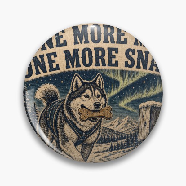 Item preview, One More Mile One More Snack Funny Sled Dog Trail Bib designed and sold by BoosterShop.