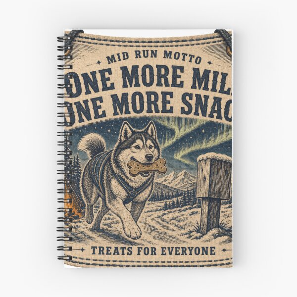 Item preview, One More Mile One More Snack Funny Sled Dog Trail Bib designed and sold by BoosterShop.