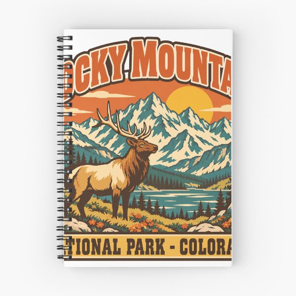 Item preview, Rocky Mountain National Park Gift - Retro Rocky Mountain Souvenir designed and sold by RedRubyBubble.
