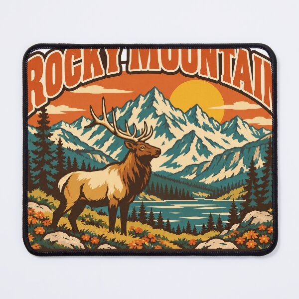 Item preview, Rocky Mountain National Park Gift - Retro Rocky Mountain Souvenir designed and sold by RedRubyBubble.