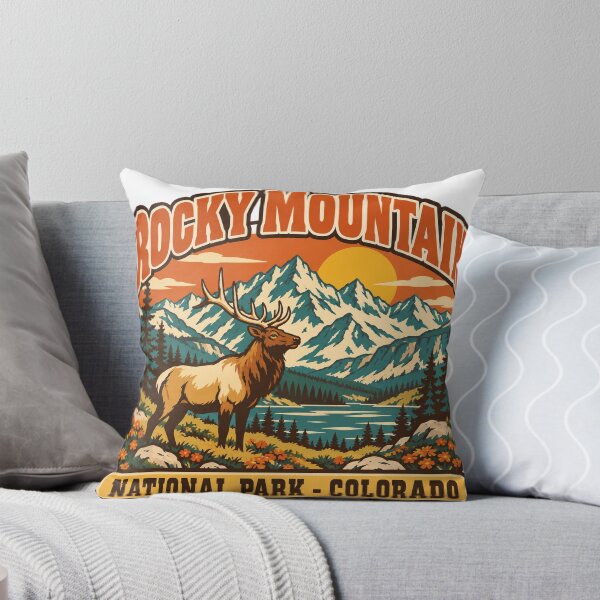Item preview, Rocky Mountain National Park Gift - Retro Rocky Mountain Souvenir designed and sold by RedRubyBubble.