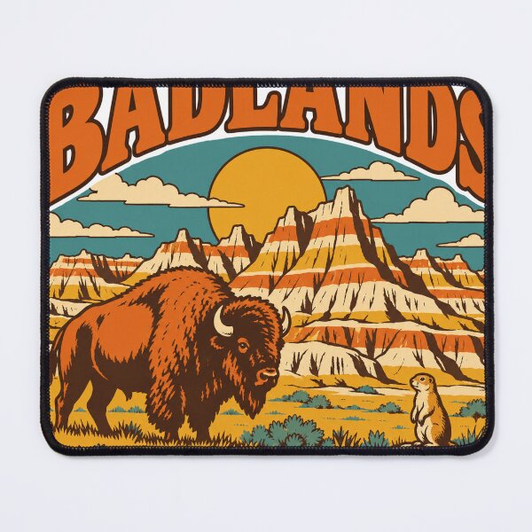 Item preview, Badlands National Park Gift - Retro Badlands Souvenir designed and sold by RedRubyBubble.