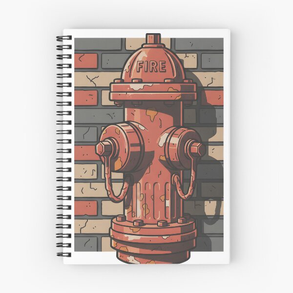 Item preview, Old red fire hydrant against a weathered brick wall designed and sold by homydesign.