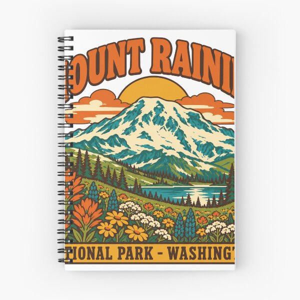 Item preview, Mount Rainier National Park Gift - Retro Mount Rainier Souvenir designed and sold by RedRubyBubble.