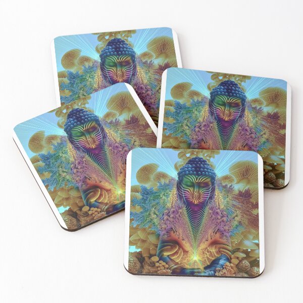 Item preview, Meditating Buddha Among Golden Mushrooms designed and sold by MongLongStudio.