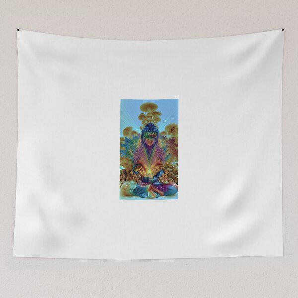 Item preview, Meditating Buddha Among Golden Mushrooms designed and sold by MongLongStudio.