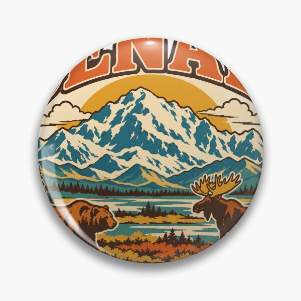 Aperçu de l'œuvre Cadeau du parc national de Denali - Souvenir rétro de Denali créée et vendue par RedRubyBubble.