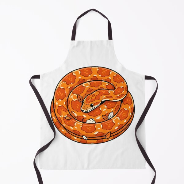 Item preview, Cute cartoon orange corn snake coiled in a circle with a tiny white mouse designed and sold by homydesign.