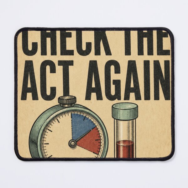 Item preview, Check The ACT Again Clotting Time Perfusion Humor Hospital Tag designed and sold by BoosterShop.