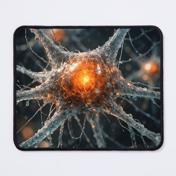 Item preview, Microscopic view of a glowing nerve cell with neural connections designed and sold by homydesign.