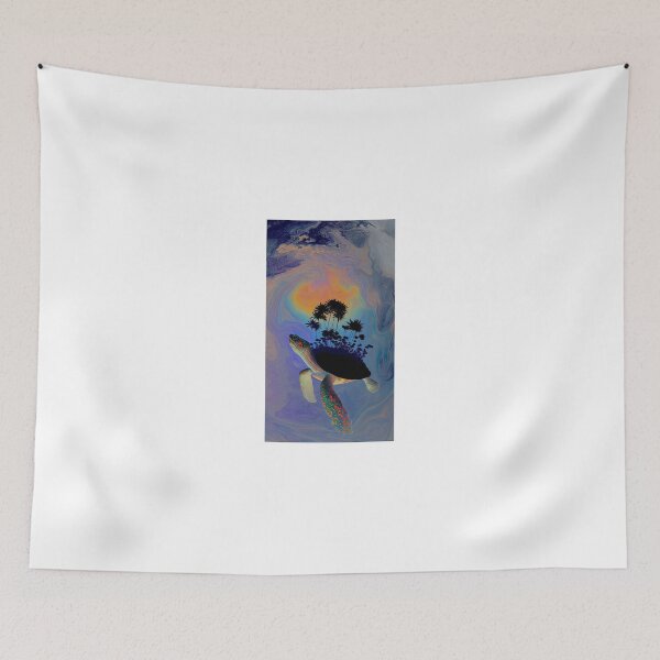 Item preview, Turtle Swimming Under a Palm Island designed and sold by MongLongStudio.