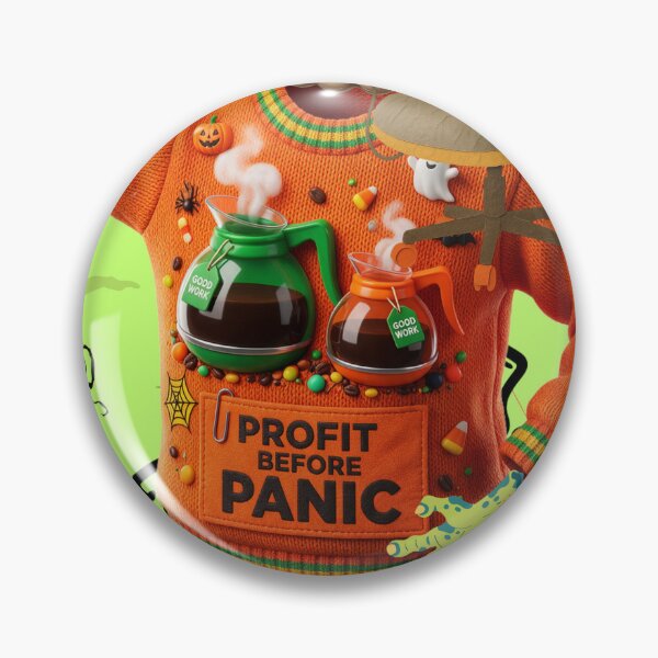 Item preview, 'Profit Before Panic' Halloween Office Swag :: Ghouls, Goals & Growth designed and sold by Communication Optimists.