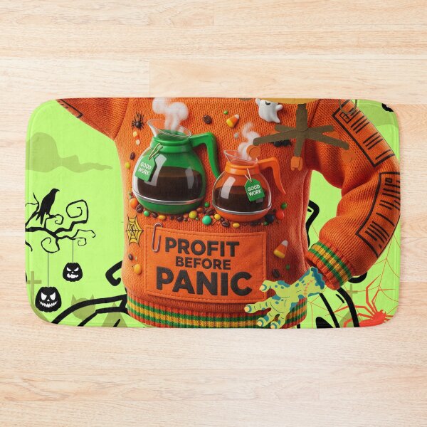 Item preview, 'Profit Before Panic' Halloween Office Swag :: Ghouls, Goals & Growth designed and sold by Communication Optimists.