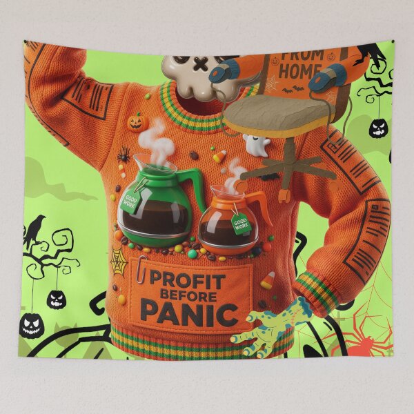 Item preview, 'Profit Before Panic' Halloween Office Swag :: Ghouls, Goals & Growth designed and sold by Communication Optimists.
