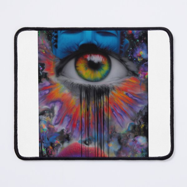 Item preview, Blue Buddha Over a Dripping Rainbow Eye designed and sold by MongLongStudio.