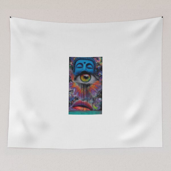 Item preview, Blue Buddha Over a Dripping Rainbow Eye designed and sold by MongLongStudio.