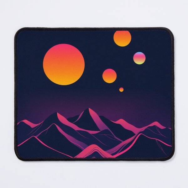 Item preview, Many Lands Under One Sun - Retro Synthwave Abstract Landscape designed and sold by MystiColo.