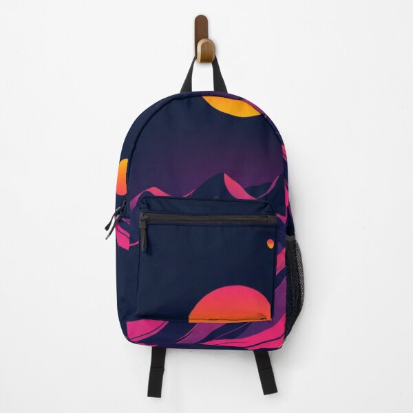 Item preview, Many Lands Under One Sun - Retro Synthwave Abstract Landscape designed and sold by MystiColo.