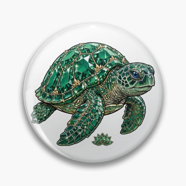 Item preview, Sea Turtle Crystal Sticker - Emerald Green Diamond Turtle designed and sold by Crystal Critters .