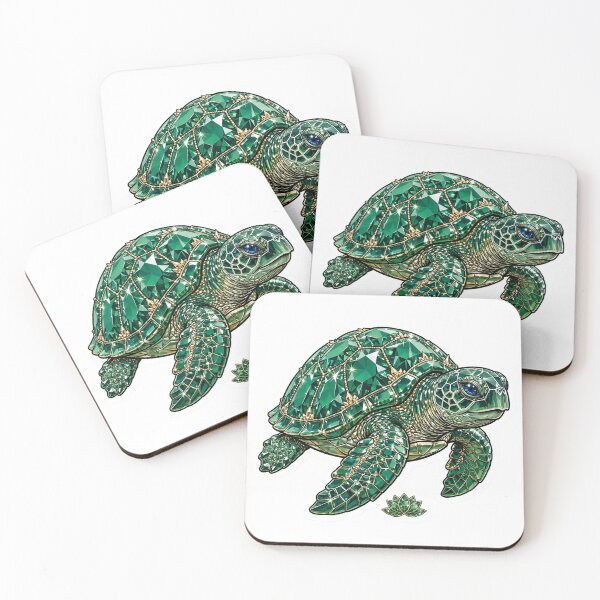 Item preview, Sea Turtle Crystal Sticker - Emerald Green Diamond Turtle designed and sold by FineLineBotanical .