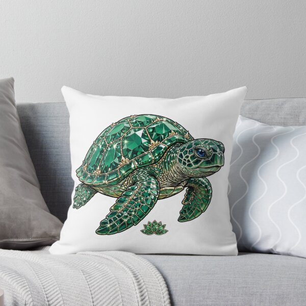 Item preview, Sea Turtle Crystal Sticker - Emerald Green Diamond Turtle designed and sold by FineLineBotanical .