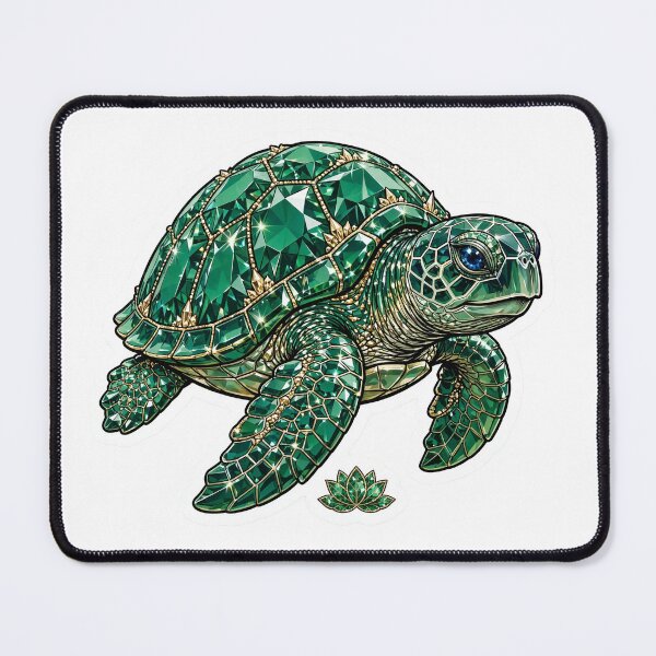 Item preview, Sea Turtle Crystal Sticker - Emerald Green Diamond Turtle designed and sold by FineLineBotanical .