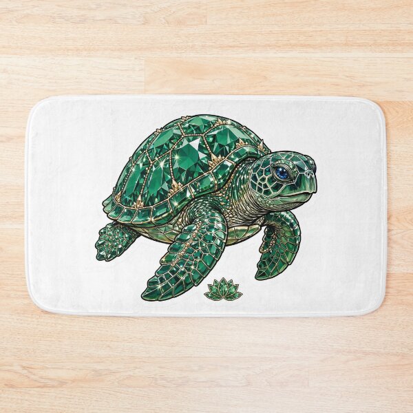 Item preview, Sea Turtle Crystal Sticker - Emerald Green Diamond Turtle designed and sold by FineLineBotanical .