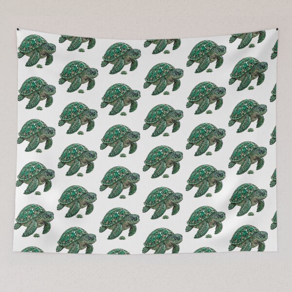 Item preview, Sea Turtle Crystal Sticker - Emerald Green Diamond Turtle designed and sold by Crystal Critters .