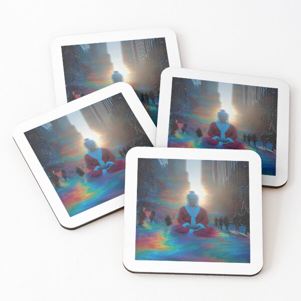 Item preview, Meditating Buddha in a Neon City Street designed and sold by MongLongStudio.