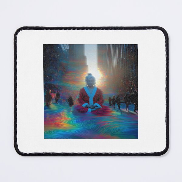 Item preview, Meditating Buddha in a Neon City Street designed and sold by MongLongStudio.
