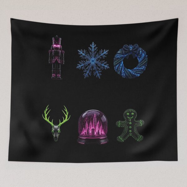 Item preview, Cyberpunk Christmas Artifacts Grid designed and sold by LazyDayzCo.