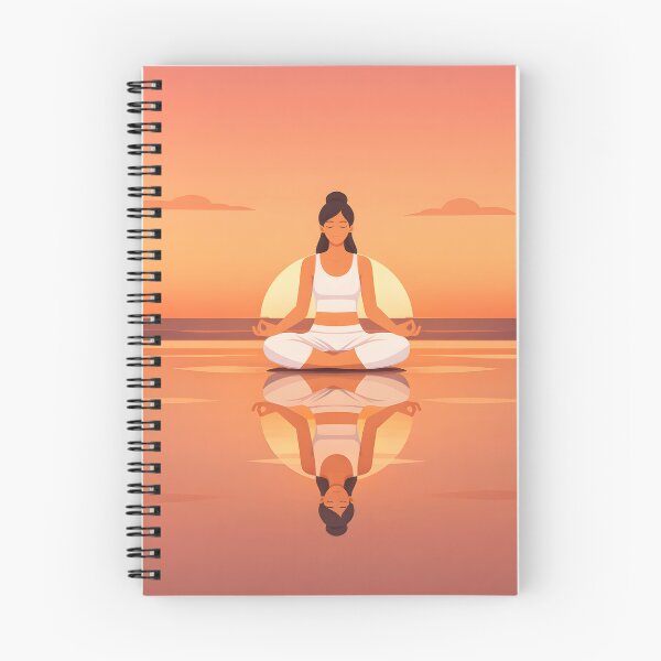Item preview, Woman meditating in lotus position at sunset with water reflection designed and sold by homydesign.