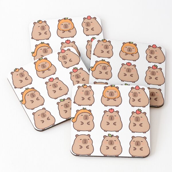 Item preview, Adorable Kawaii Capybara Fruit Pack designed and sold by chill-a-lot.