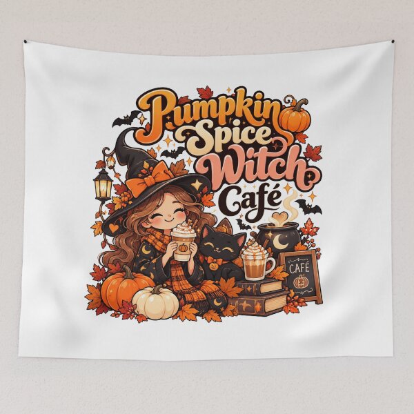 Item preview, Pumpkin Spice Witch Café – Cute Witch Halloween Coffee Design designed and sold by RJACreative.