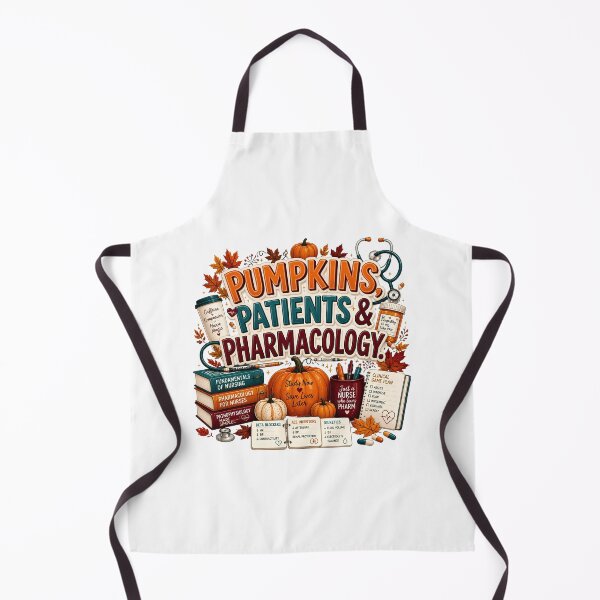 Item preview, Pumpkins, Patients & Pharmacology – Funny Nursing Student Fall & Halloween Design designed and sold by CuteDesignables.