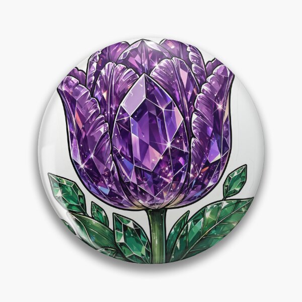 Item preview, Purple Tulip Crystal Sticker - Amethyst Diamond Flower designed and sold by Crystal Critters .