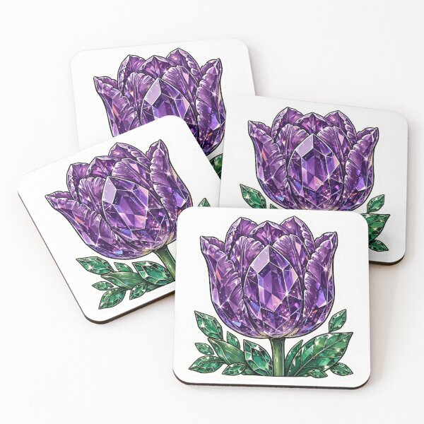 Item preview, Purple Tulip Crystal Sticker - Amethyst Diamond Flower designed and sold by Crystal Critters .