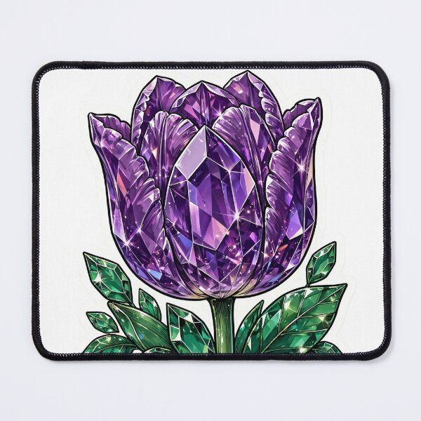 Item preview, Purple Tulip Crystal Sticker - Amethyst Diamond Flower designed and sold by Crystal Critters .