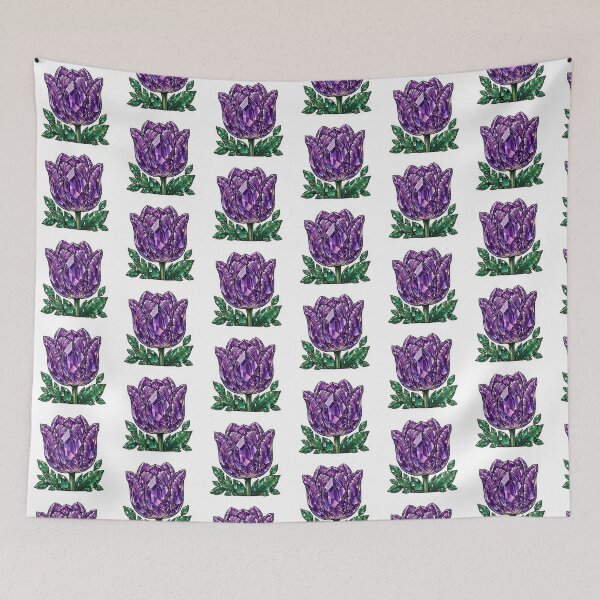 Item preview, Purple Tulip Crystal Sticker - Amethyst Diamond Flower designed and sold by FineLineBotanical .