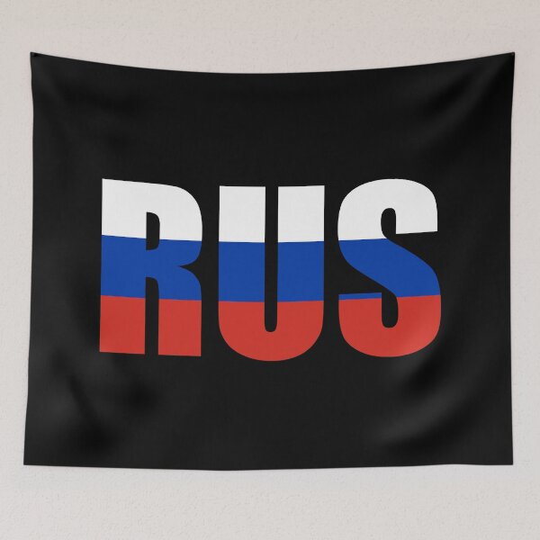 Artikelvorschau, Russland Flagge Initialen RU entworfen und verkauft von shitpostee.