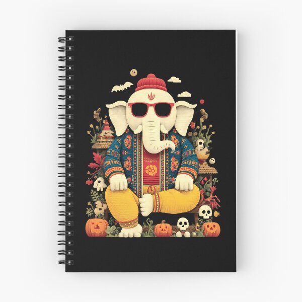 Item preview, Cool Elephant Halloween Red Beanie Pumpkin Skull Bat Pop Art designed and sold by PANNARUK THAILAND.