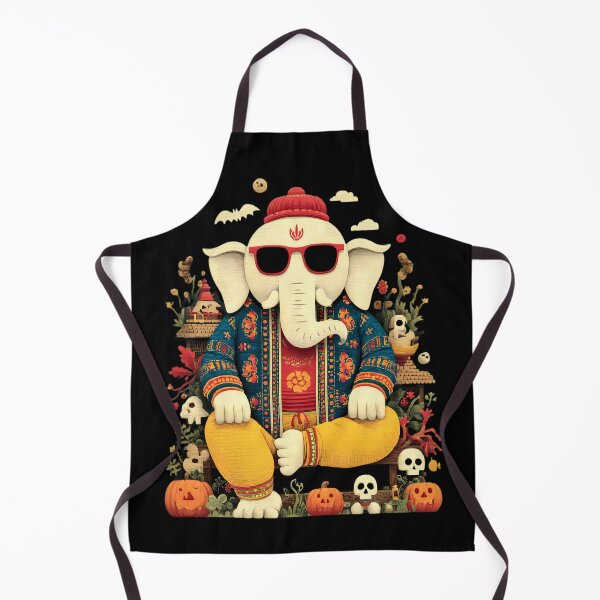 Item preview, Cool Elephant Halloween Red Beanie Pumpkin Skull Bat Pop Art designed and sold by PANNARUK THAILAND.