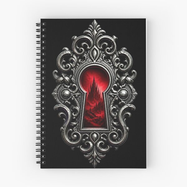 Item preview, Gothic Castle Portal Ornate Iron Keyhole Crimson Graphic designed and sold by LazyDayzCo.