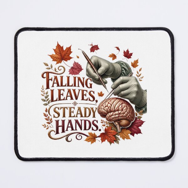 Item preview, Falling Leaves, Steady Hands – Funny Fall Neurosurgeon & Brain Surgeon Design designed and sold by CuteDesignables.