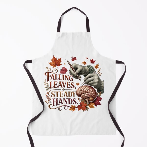 Item preview, Falling Leaves, Steady Hands – Funny Fall Neurosurgeon & Brain Surgeon Design designed and sold by CuteDesignables.