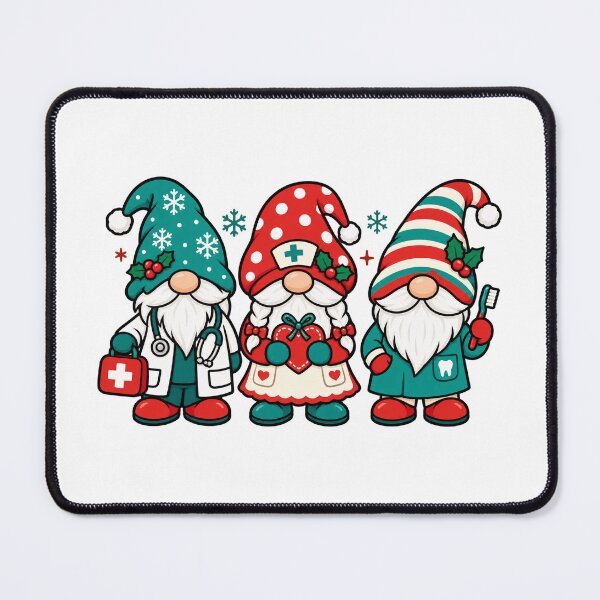Item preview, Christmas Medical Gnome Trio with Stethoscope designed and sold by skyartdesign.